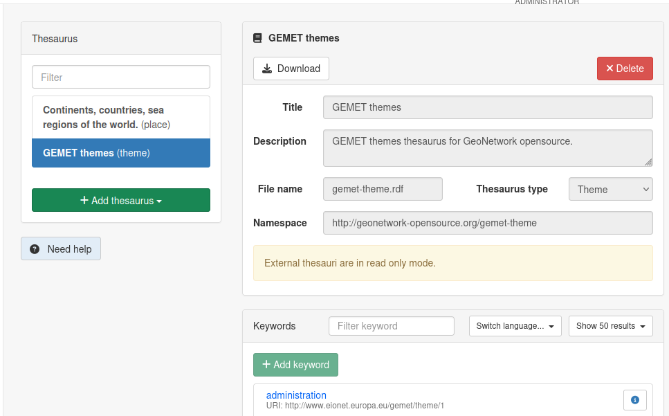 GEMET themes