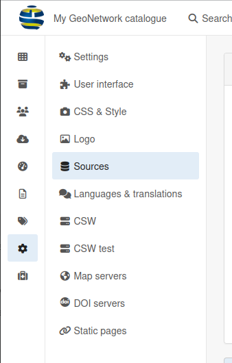 Sources menu