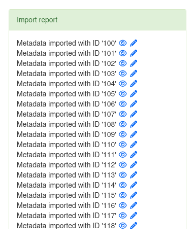 Successful import
